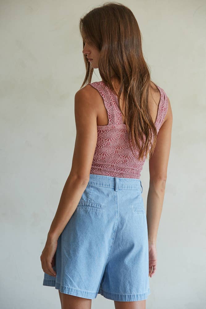 S1239A | Knit Modal Nylon Spandex Seamless Jacquard Tank