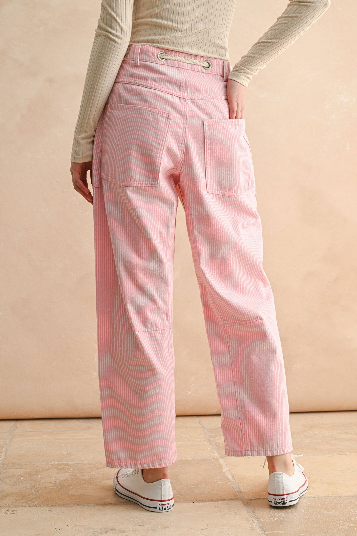 Blush Stiped Drawsting Pant