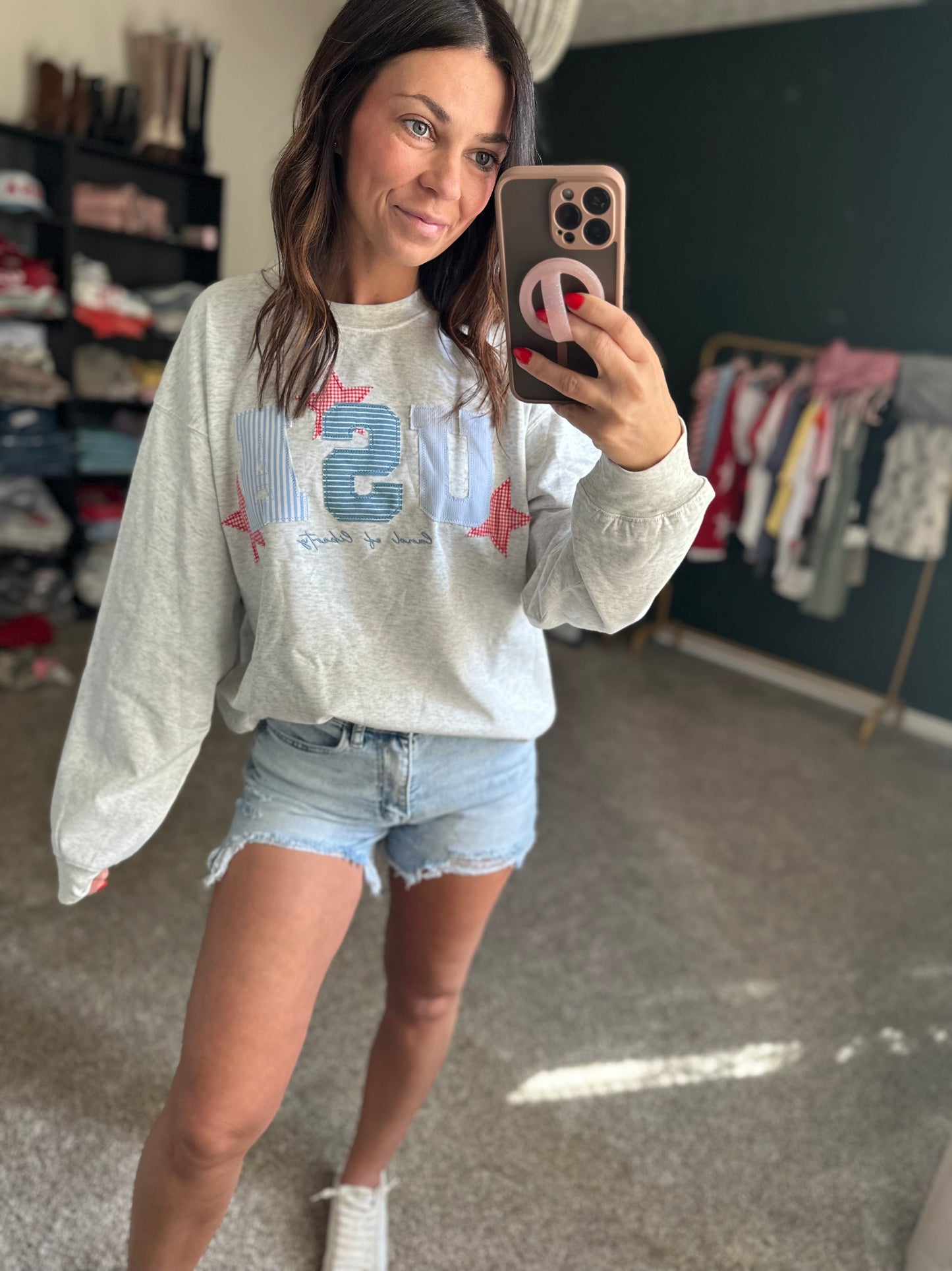 USA Patchwork Pullover