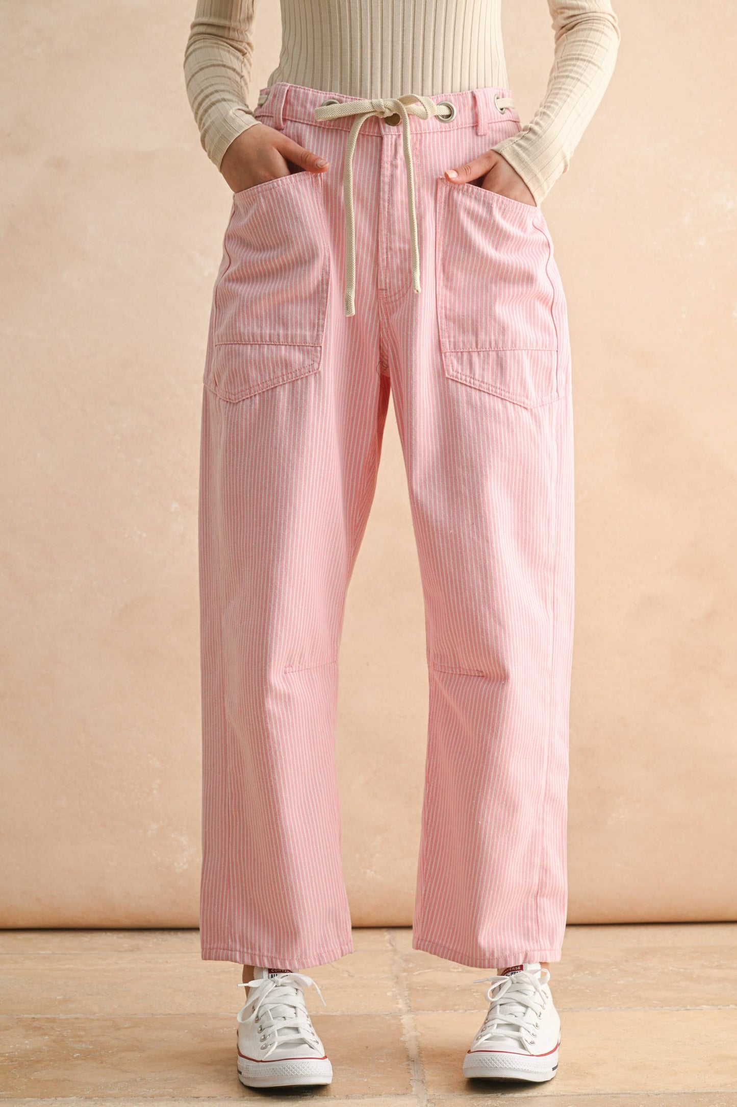 Blush Stiped Drawsting Pant